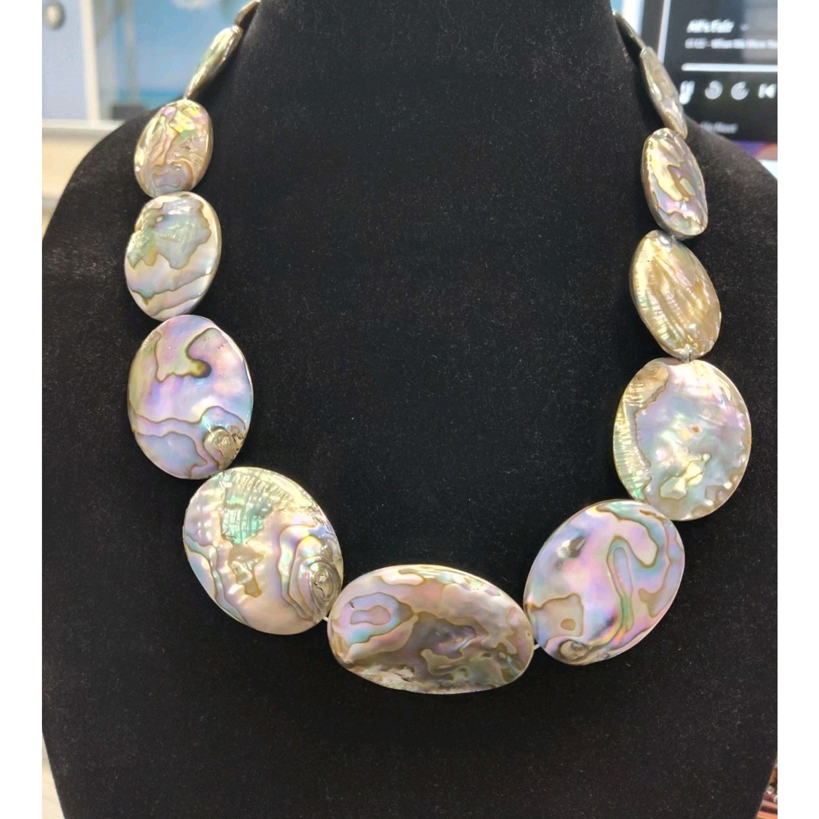 Jay King Dtr Graduated Abalone Shell Largest 15x2 Oval Stunning Necklace 24 150$